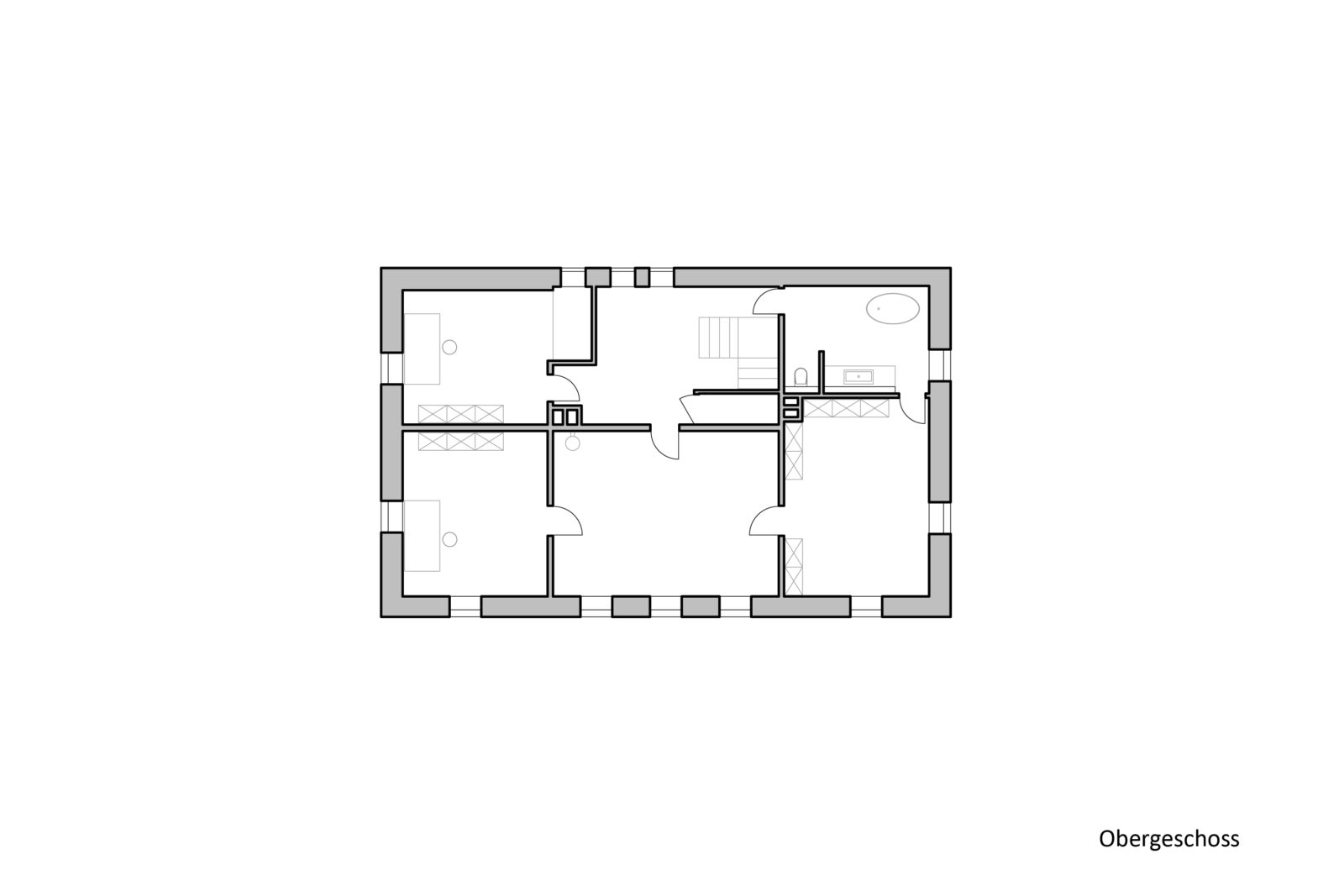 Umbau und Sanierung Baudenkmal Rentmeisterhaus in Püchau - Grundriss Obergeschoss