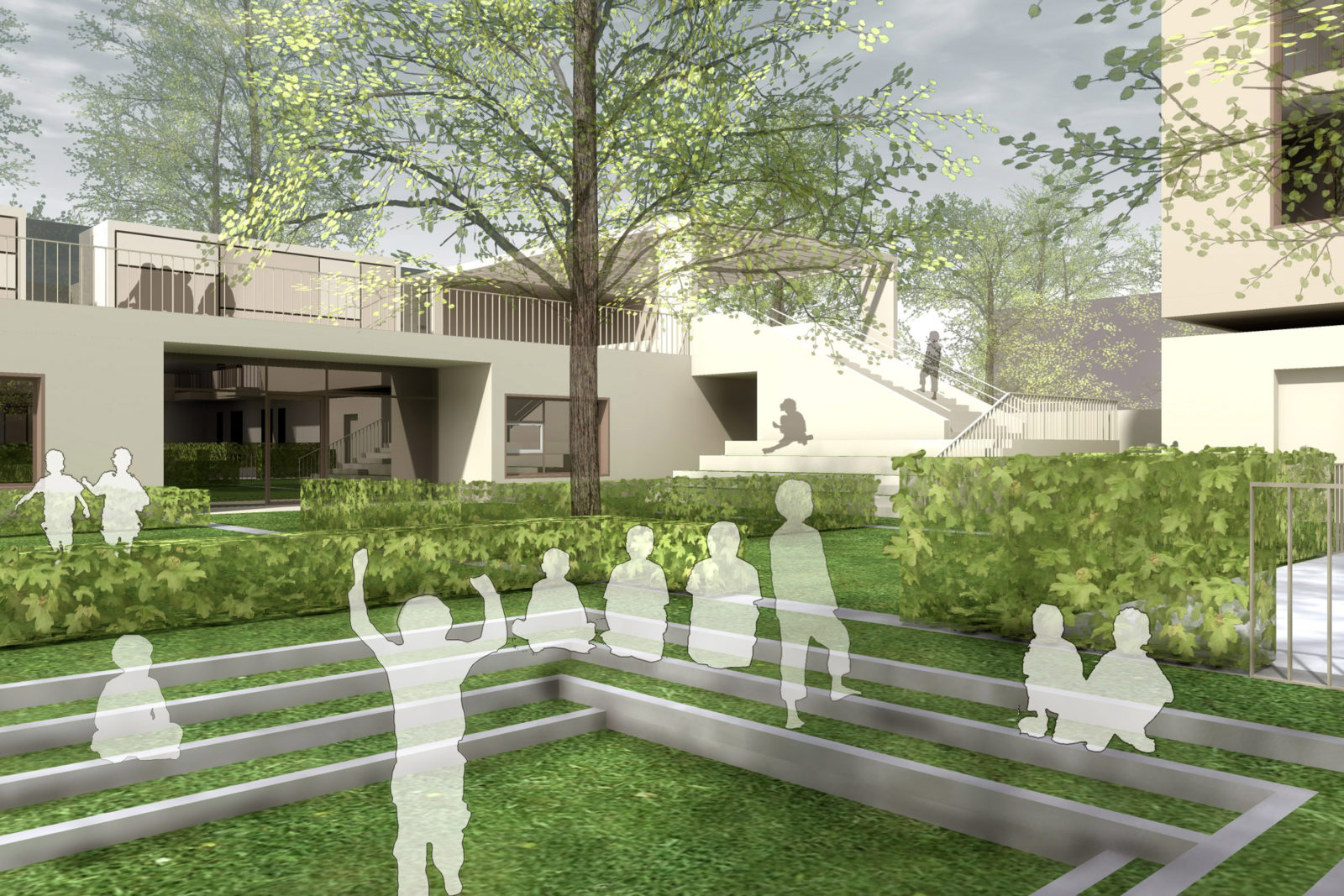 Gutachterverfahren "Quatier Grüner Hof" in Zwickau - Blick in den Gemeinschaftshof