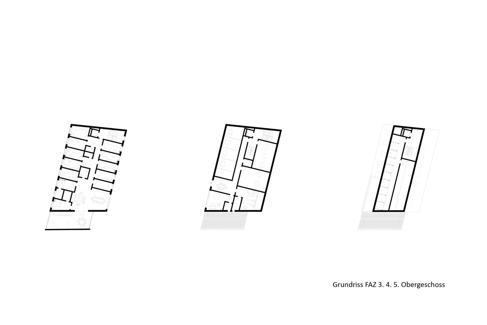 Wettbewerb SOS-Kinderdorf in Leipzig, Connewitz - Grundriss 3. 4. 5. Obergeschoss